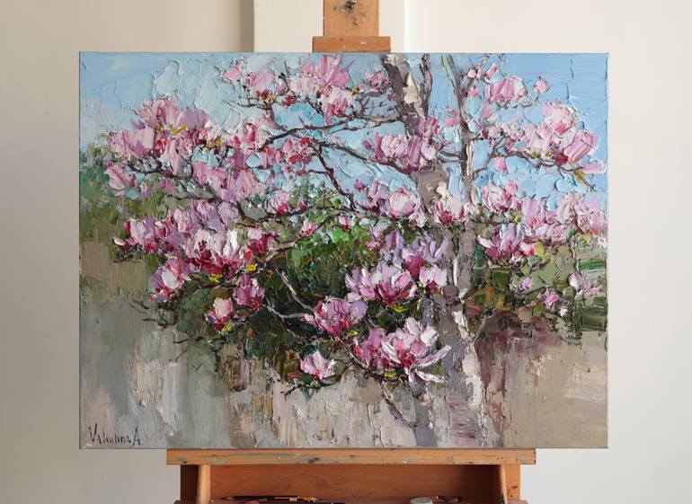 Original Impressionism Floral Painting by Anastasiia Valiulina