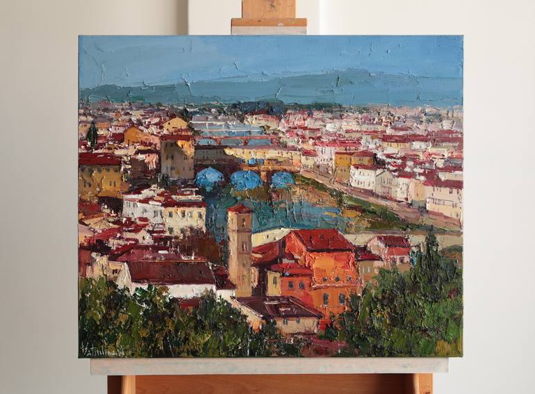 Original Impressionism Cities Painting by Anastasiia Valiulina