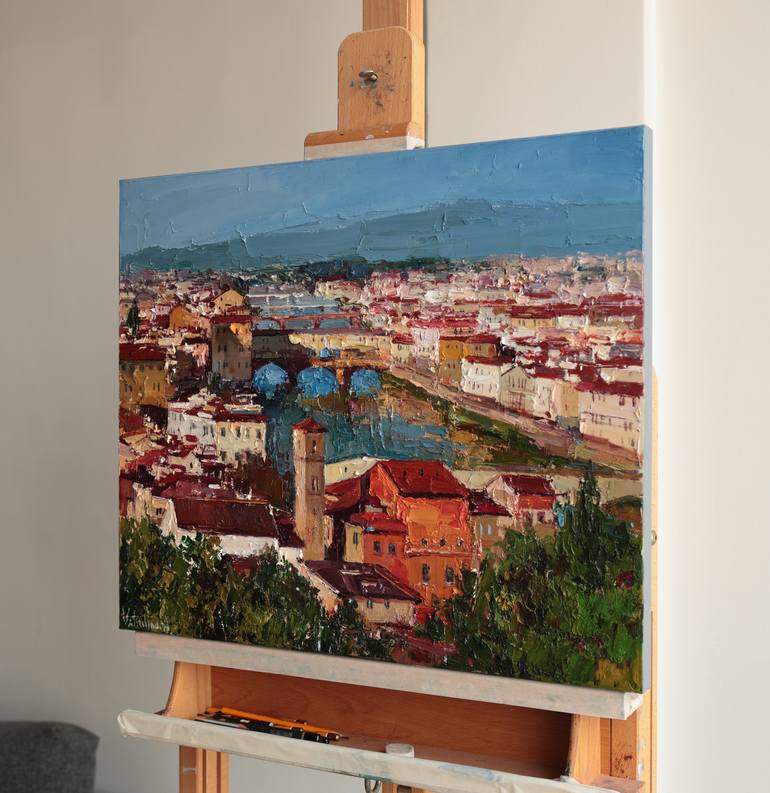 Original Impressionism Cities Painting by Anastasiia Valiulina