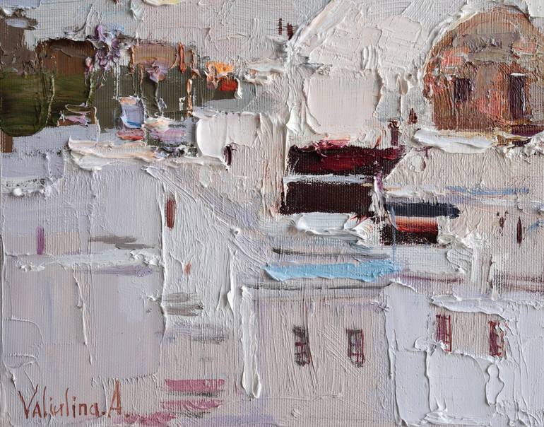 Original Impressionism Architecture Painting by Anastasiia Valiulina