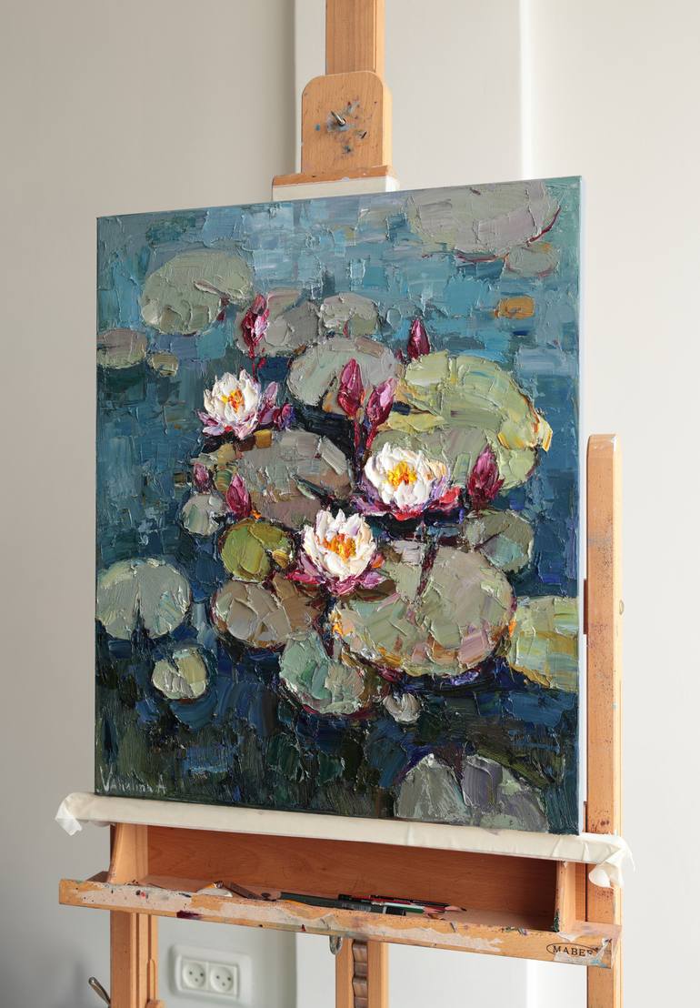 White Water Lilies Painting by Anastasiia Valiulina | Saatchi Art