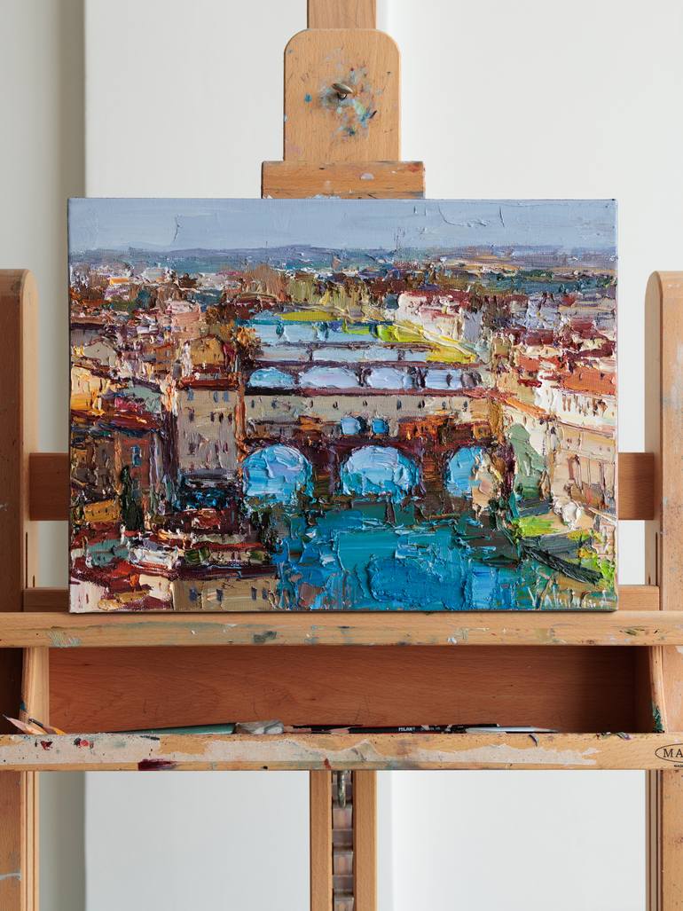 Original Impressionism Cities Painting by Anastasiia Valiulina