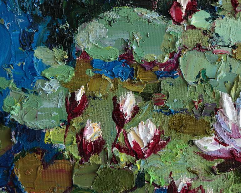 White Water Lilies Pond Painting by Anastasiia Valiulina | Saatchi Art