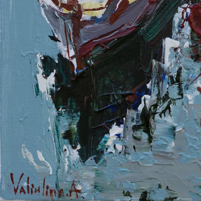 Original Impressionism Boat Painting by Anastasiia Valiulina