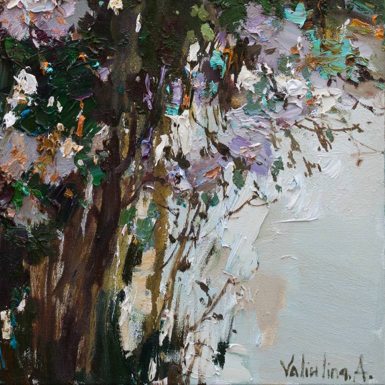 Original Impressionism Floral Painting by Anastasiia Valiulina