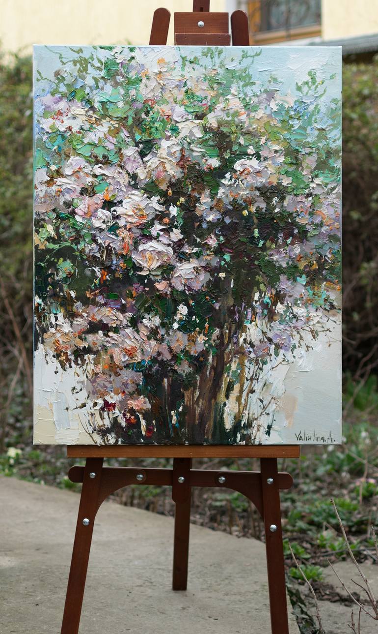 Original Impressionism Floral Painting by Anastasiia Valiulina