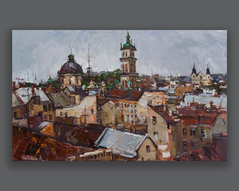 Original Impressionism Architecture Painting by Anastasiia Valiulina