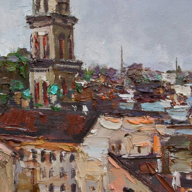 Original Impressionism Architecture Painting by Anastasiia Valiulina