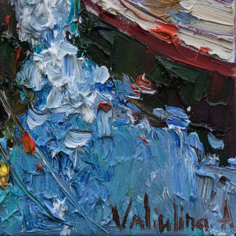 Original Impressionism Boat Painting by Anastasiia Valiulina