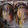 Evening landscape painting of St. Angelo Bridge and Basilica of St. Peter in Rome, Italy.
Painted with brushes and palette knife on canvas.
This work is unique, this is not a print or other type of copy.
Signed on the front side and accompanied by a Certificate of Authenticity.