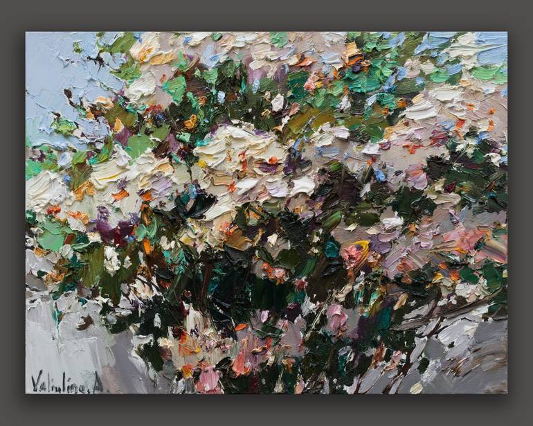 Original Impressionism Floral Painting by Anastasiia Valiulina