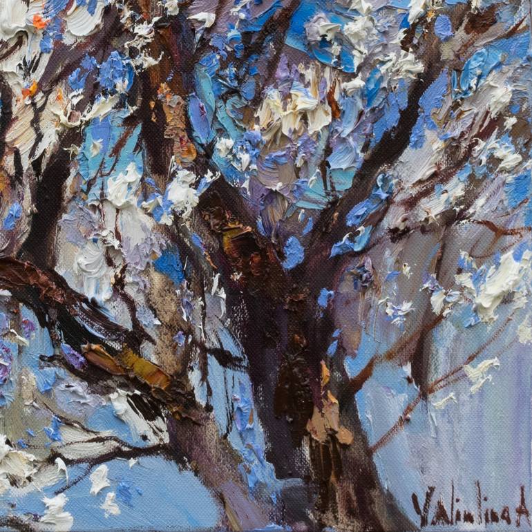 Original Impressionism Tree Painting by Anastasiia Valiulina