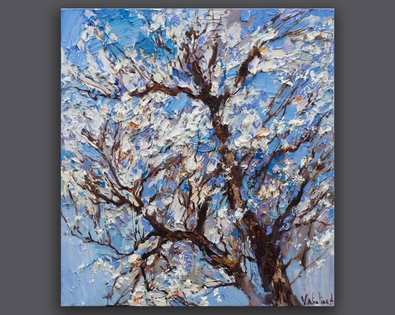 Original Impressionism Tree Painting by Anastasiia Valiulina