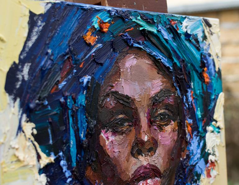 Original Impressionism Portrait Painting by Anastasiia Valiulina