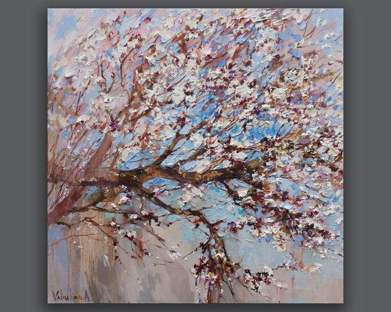 Original Impressionism Tree Painting by Anastasiia Valiulina