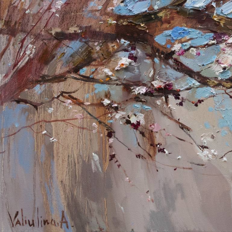 Original Impressionism Tree Painting by Anastasiia Valiulina