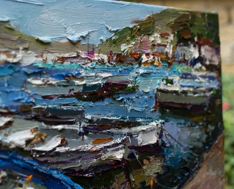 Original Impressionism Boat Painting by Anastasiia Valiulina