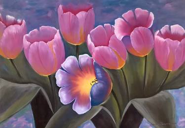 Artwork, oil painting, tulips thumb
