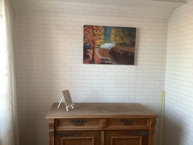 Original Art Deco Nature Painting by Marina Jansson