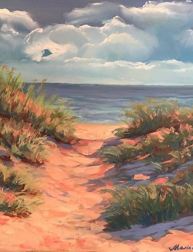 Sand dunes/Seascape/Sand beach/Oil painting thumb