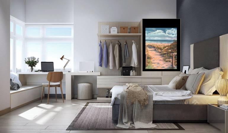Original Art Deco Beach Painting by Marina Jansson