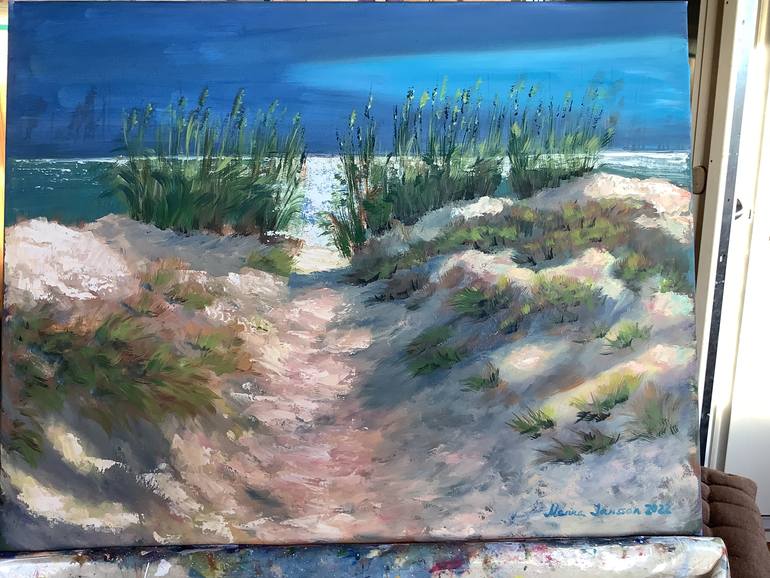 Original Art Deco Beach Painting by Marina Jansson