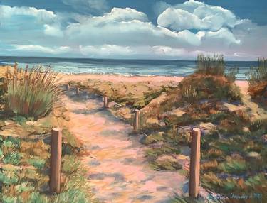 Seascape/Sand beach/Sand dunes/Oil painting thumb