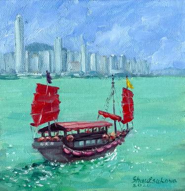 Original Fine Art Boat Paintings by Yulia Shautsukova