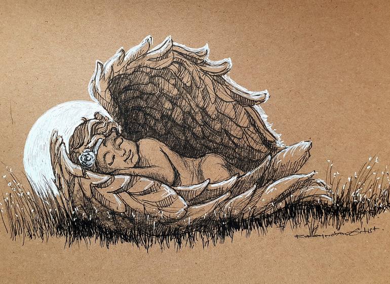 baby angel drawing
