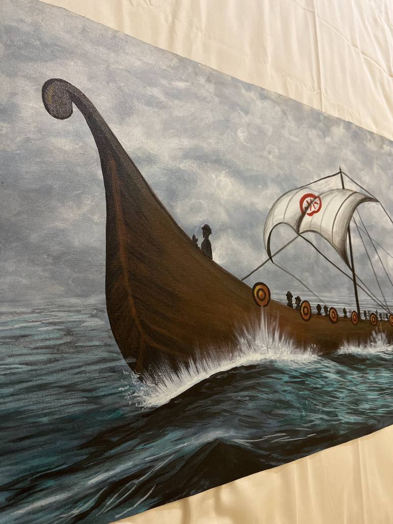 Original Realism Boat Painting by Gaurangi Gupta