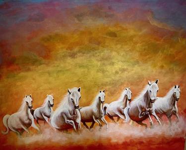 Seven Running Horses- lucky vastu Feng shui thumb