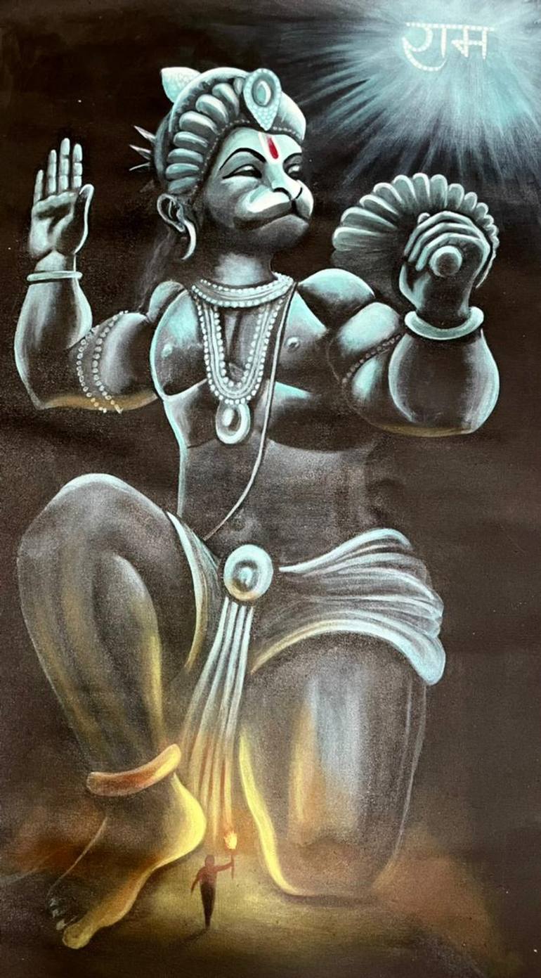 Ram ke Hanuman Painting by Gaurangi Gupta | Saatchi Art