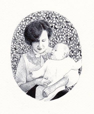 Original Portraiture Family Drawings by Andromachi Giannopoulou