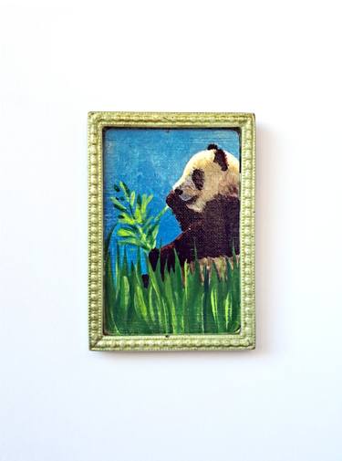 giant panda, part of framed miniature series "festum animalium" thumb