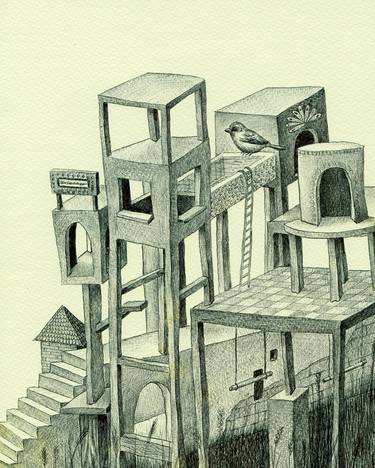 Original Surrealism Architecture Drawings by Andromachi Giannopoulou
