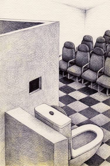 Print of Conceptual Interiors Drawings by Andromachi Giannopoulou