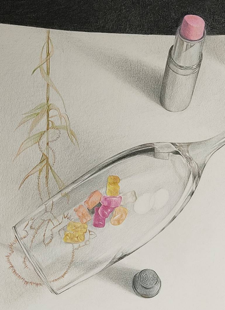 Original Realism Still Life Drawing by Andromachi Giannopoulou