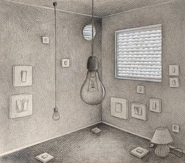 Original Surrealism Interiors Drawings by Andromachi Giannopoulou