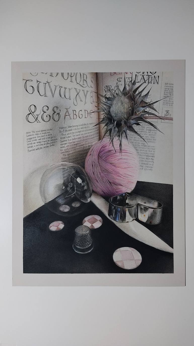 Original Photorealism Still Life Drawing by Andromachi Giannopoulou