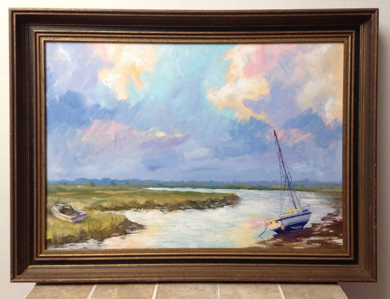 Original Impressionism Boat Painting by Peter Kavanagh
