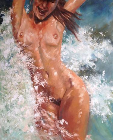 Original Figurative Beach Paintings by Peter Kavanagh