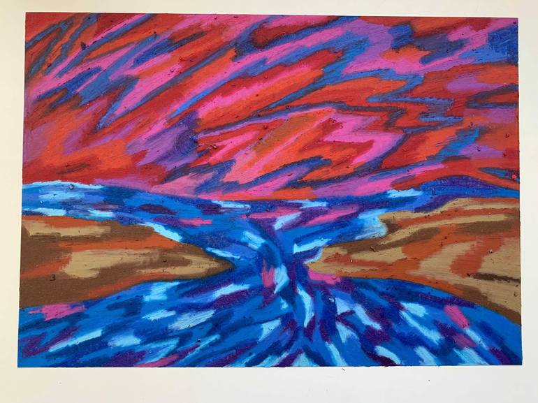Original Abstract Landscape Drawing by Svetlana Lyulchak