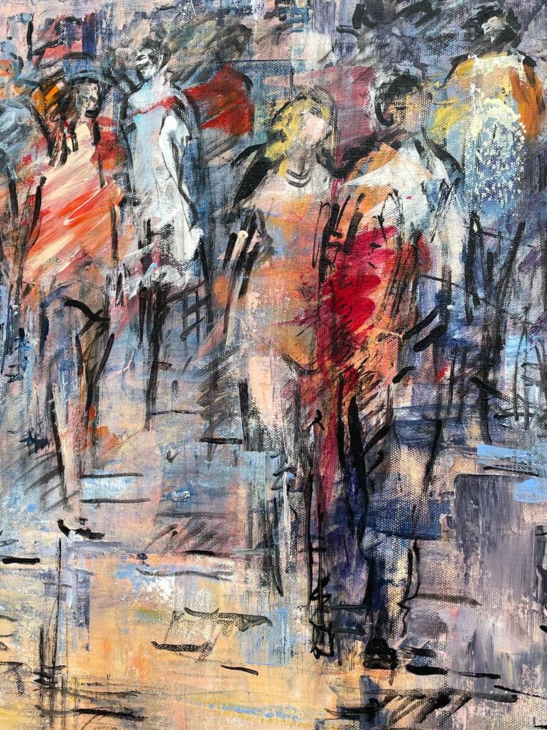Original Abstract Expressionism Cities Painting by Nathalie Grange
