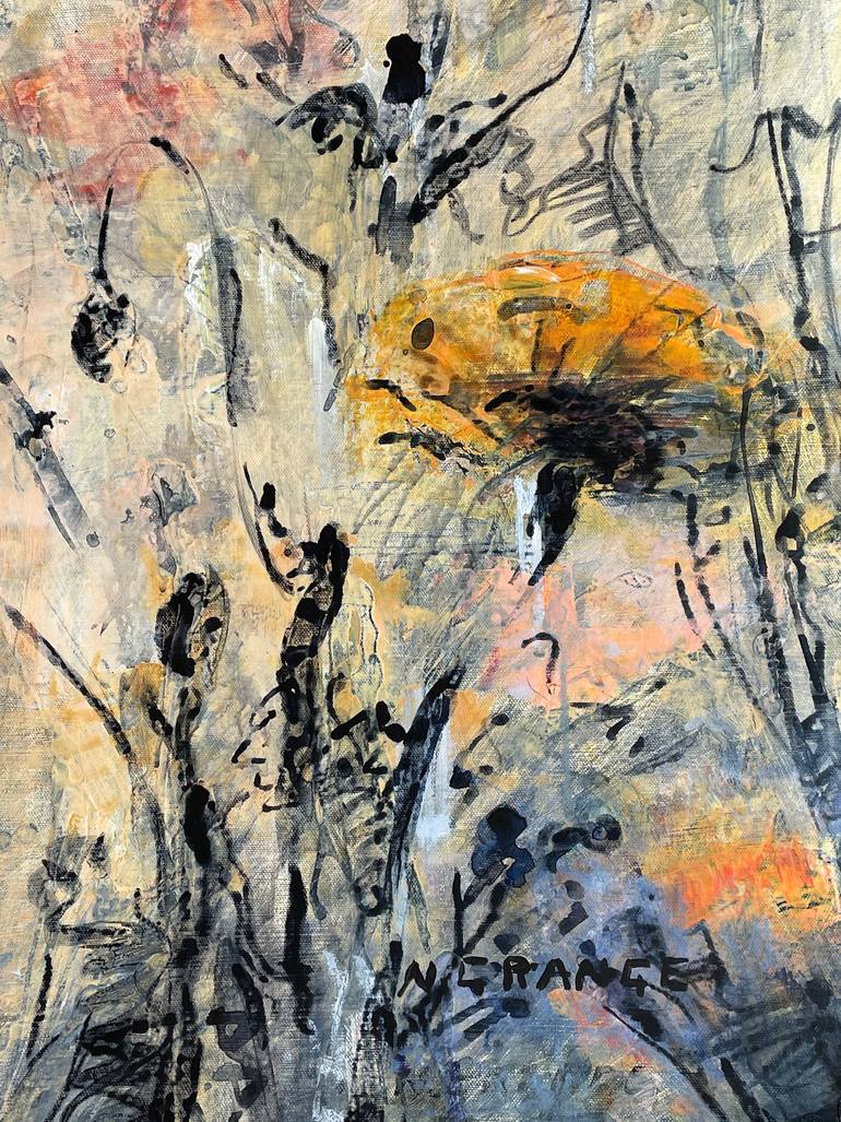 Original Abstract Expressionism Floral Painting by Nathalie Grange