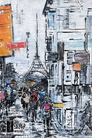 Original Abstract Expressionism Cities Paintings by nathalie grange