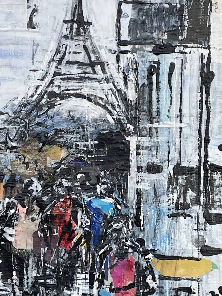 Original Abstract Expressionism Cities Painting by nathalie grange