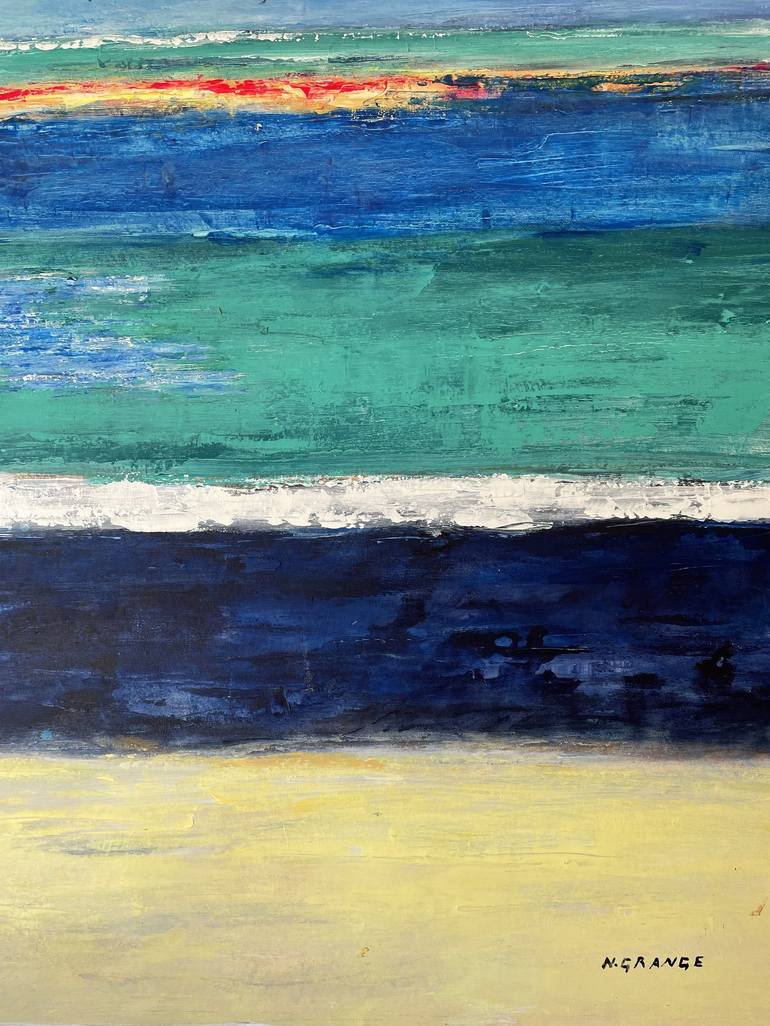 Original Abstract Expressionism Seascape Painting by nathalie grange