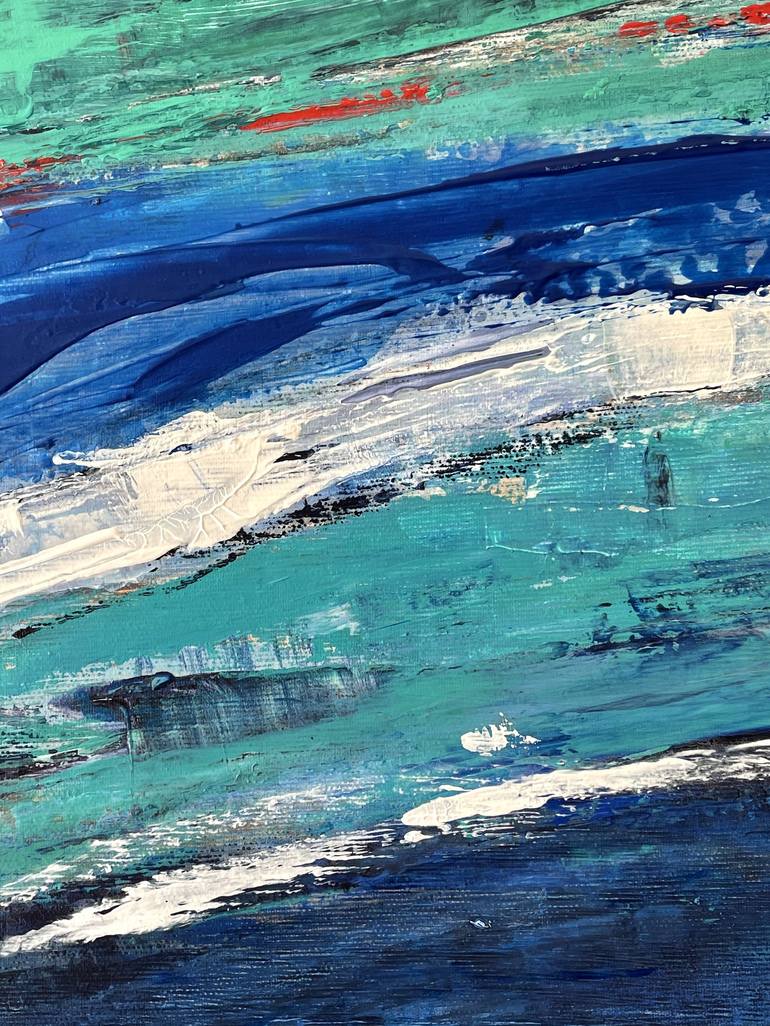 Original Abstract Expressionism Seascape Painting by nathalie grange