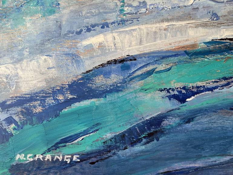 Original Abstract Expressionism Seascape Painting by nathalie grange