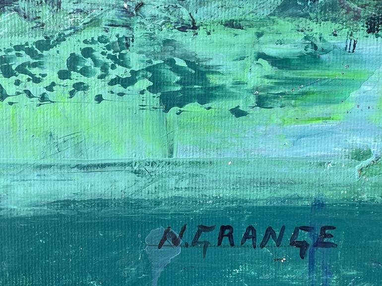 Original Abstract Expressionism Boat Painting by nathalie grange